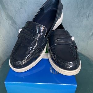 Cute Tory Sport Size 8 Pocket Tee Golf Loafers in Bright Navy Patent Leather